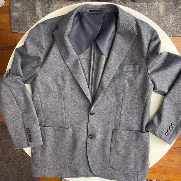 J. Crew Men’s Unstructured Blazer Jacket Gray Wool Cotton...